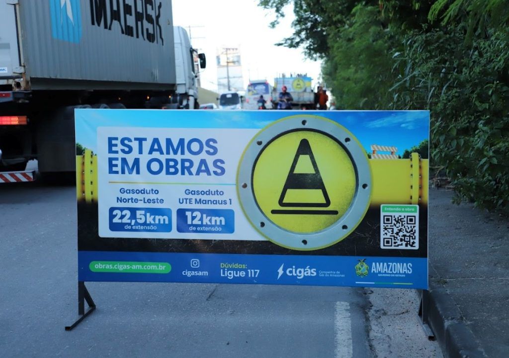 Obras da rede de gás natural provocam interdições em vias de Manaus