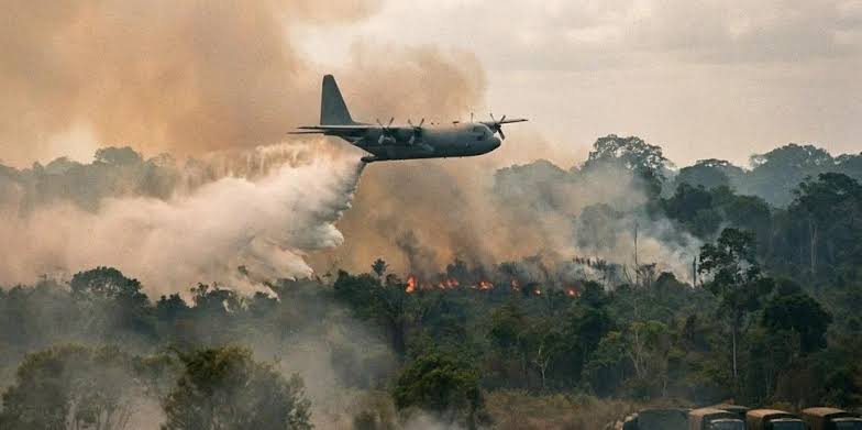 Fumaça e baixa visibilidade impedem combate aéreo a incêndios florestais neste sábado no Amazonas