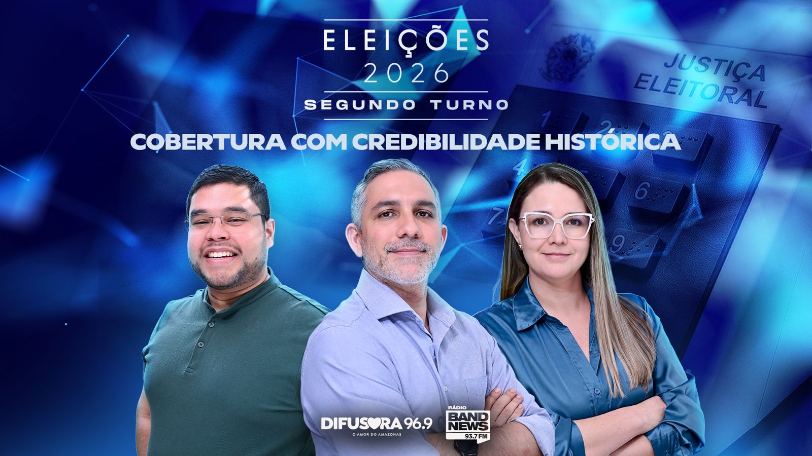 Eleições 2026: 2º turno terá megacobertura em tempo real na Difusora e na BandNews Difusora