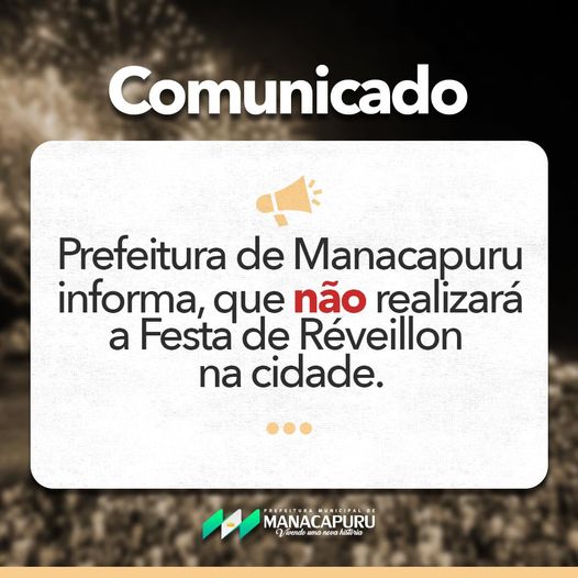 Manacapuru é a primeira cidade do AM a cancelar oficialmente festa de réveillon