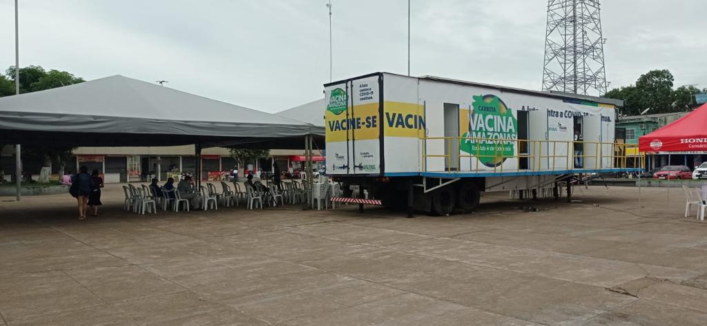 Carreta Vacina Amazonas vai estar no distrito de Cacau Pirêra até esta sexta-feira (25)