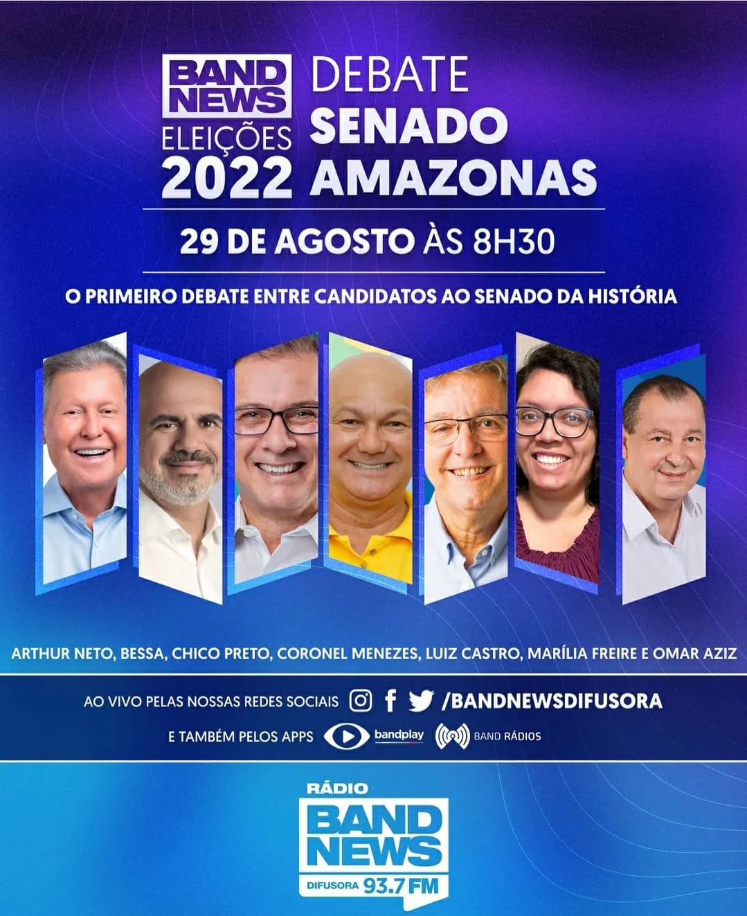 BandNews Difusora sai na frente e promove 1º debate entre candidatos ao Senado pelo AM